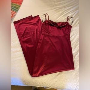 Windsor Lola High Slit Satin Dress